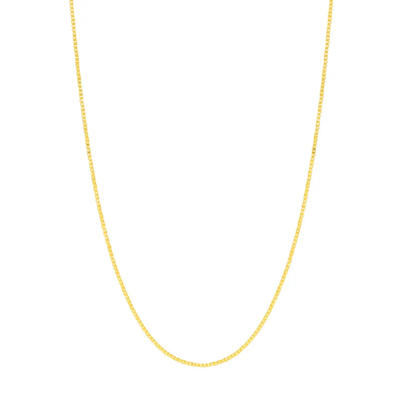 14k Gold Box Chain with Slider Bead