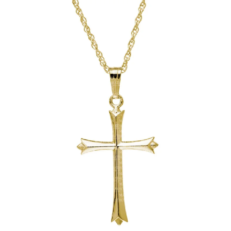 14k Gold Cross Pendant Necklace