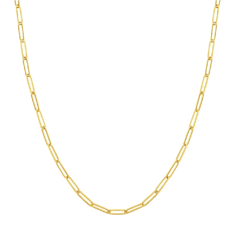 14k Gold Paperclip Chain Necklace