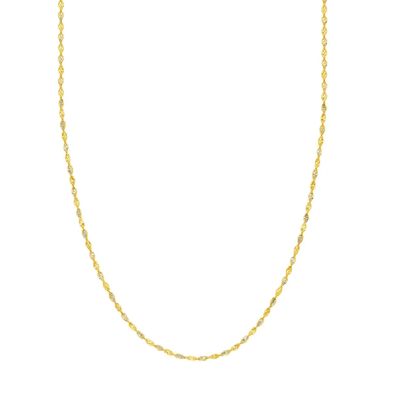 14k Gold Two-Tone Diamond-Cut Chain