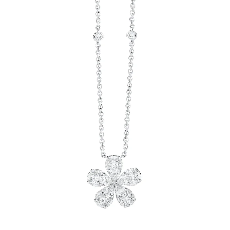 Diamond Daisy Pendant Necklace