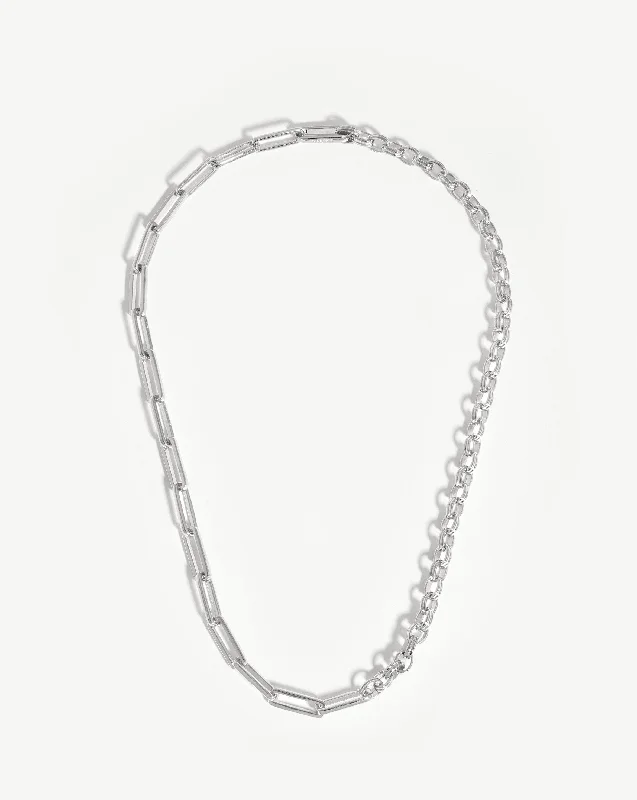 Deconstruked Axiom Chain Necklace | Silver Plated