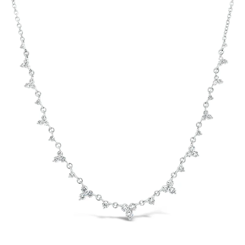 Delicate Diamond Cluster Necklace