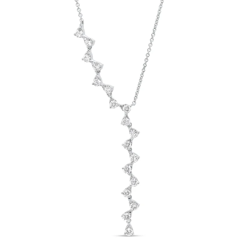 Diamond Asymmetric Lariat Necklace