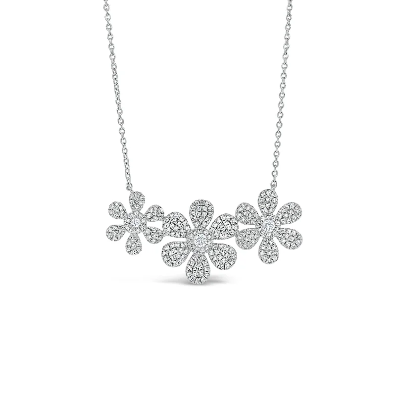 Diamond Daisy Trio Necklace