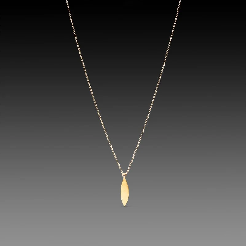 Gold Single Leaf Necklace