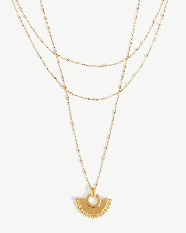 Zenyu Fan Chain Necklace Set | 18k Gold Vermeil