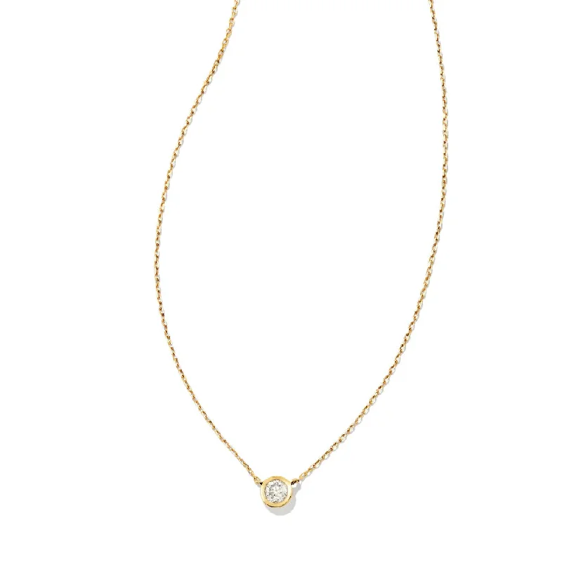 Kendra Scott Audrey 14k Gold Pendant Necklace in .15ct White Diamond