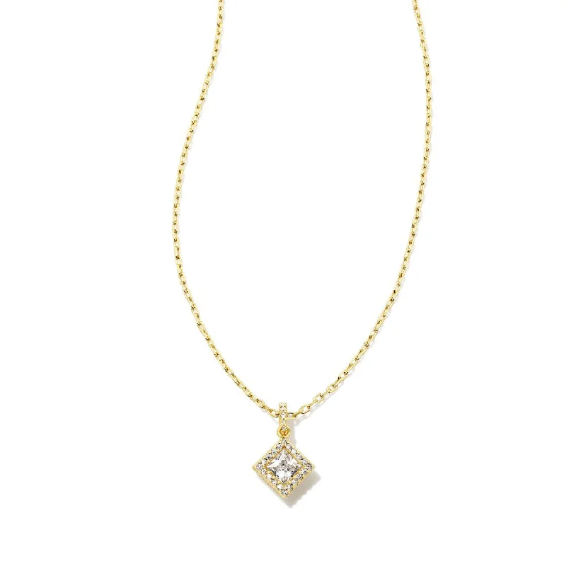 Kendra Scott Gracie Short Pendant Necklace White CZ