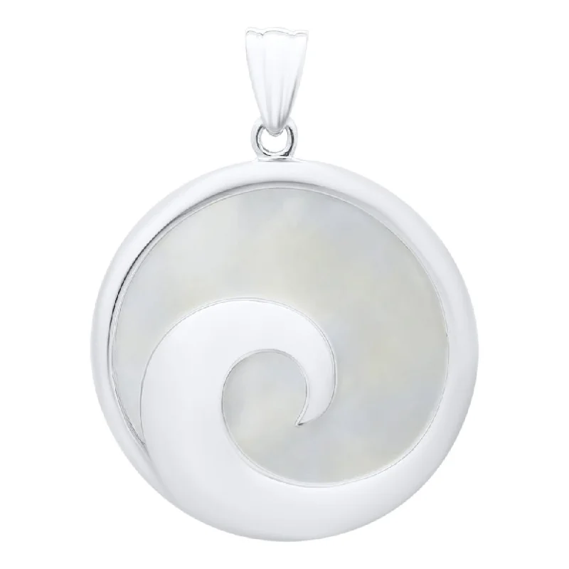 Mother of Pearl Wave Pendant Necklace