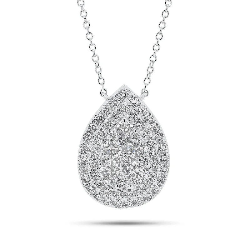 Pave Diamond Teardrop Pendant Necklace