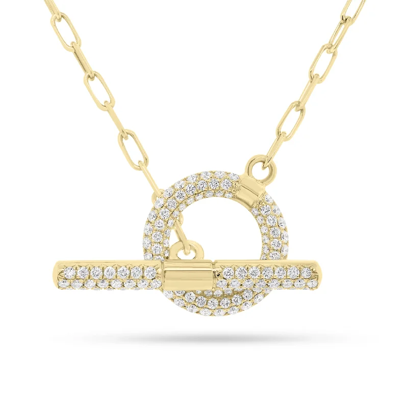 Pave Diamond Toggle Pendant Necklace