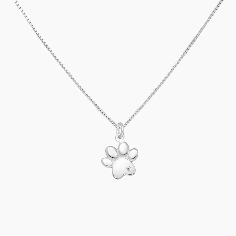 Sterling Silver Paw Pendant Necklace