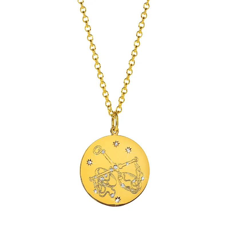 Zodiac Pendant Necklace - Libra