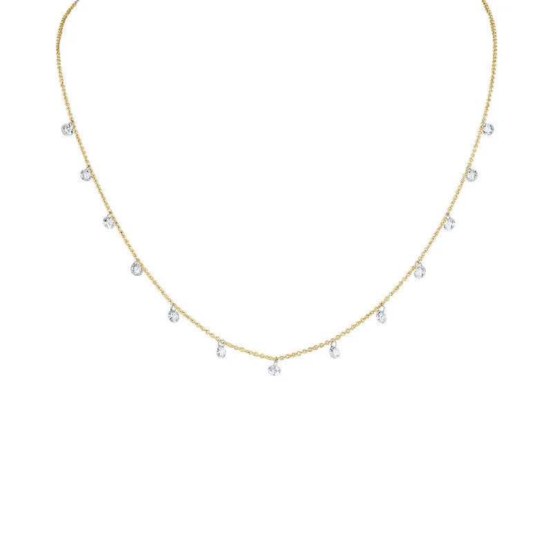 Tanzanite Ring 14KT GOLD THIRTEEN PIERCED DIAMOND DANGLE NECKLACE
