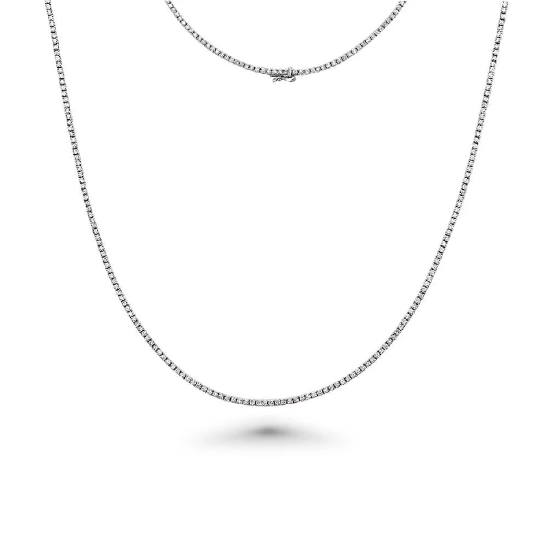 Diamond Tennis Necklace (3.50 ct.) 1.6 mm 4-Prongs Setting in 14K Gold