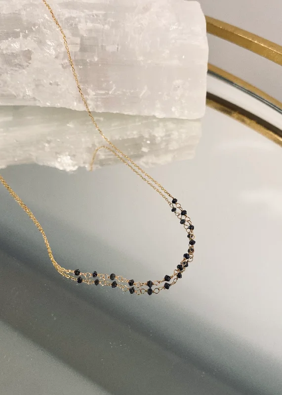 BLACK DIAMOND ARC NECKLACE