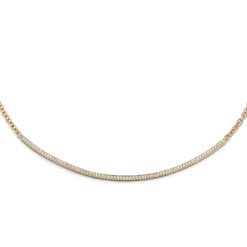 CLIVE 18K DIAMOND FLUTED BAR NECKLACE