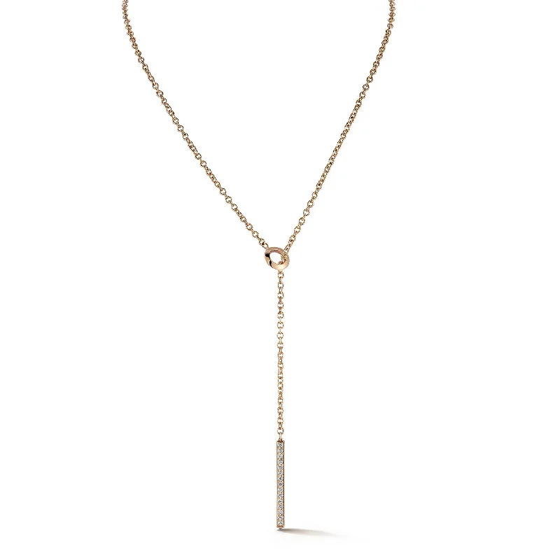 GRANT 18K GOLD AND DIAMOND BAR NECKLACE