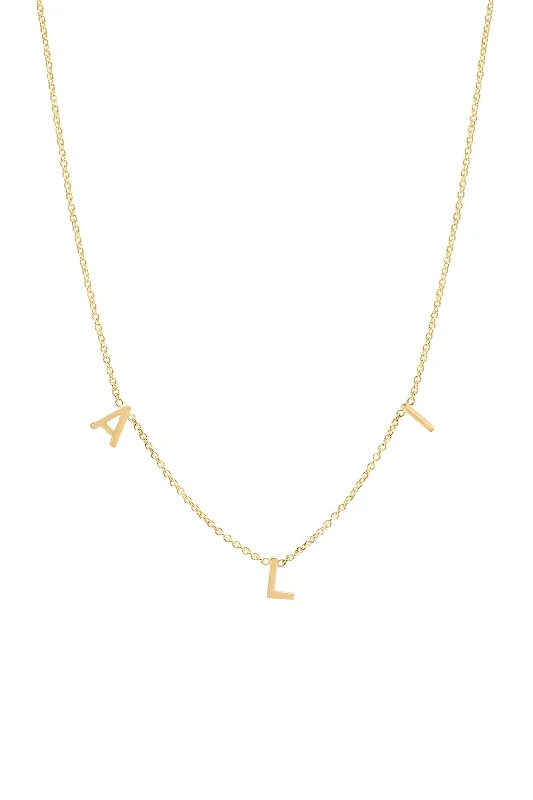 Designer Necklace KIDS Spaced Letter Necklace - 14k Yellow Gold