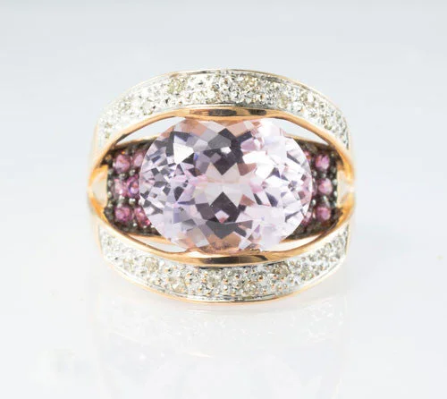 14 Kt Rose Gold Sapphire & Diamond Ladies' Ring