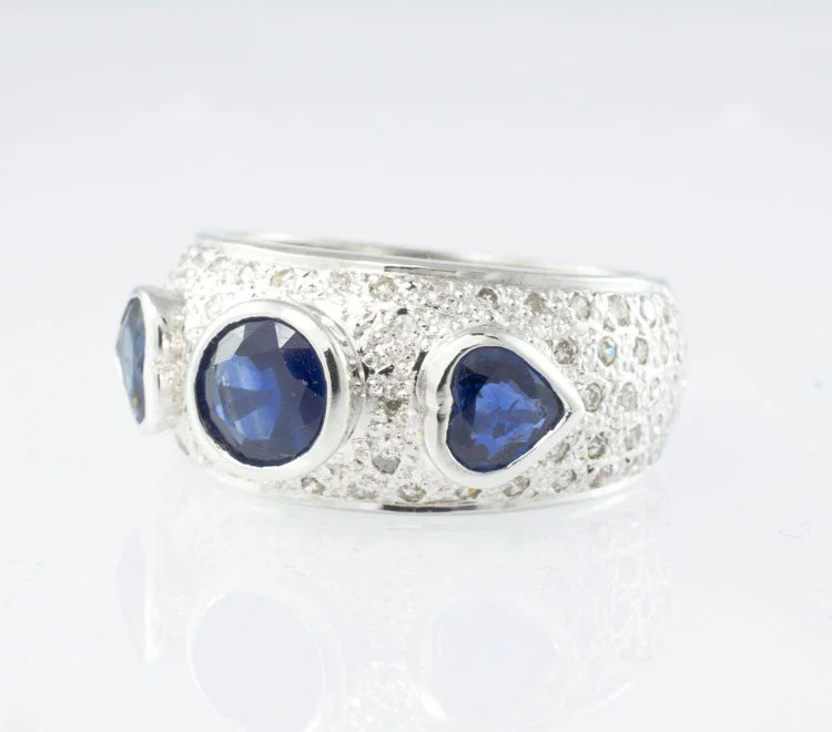 14 Kt White Gold Sapphire & Diamond Ladies' Ring