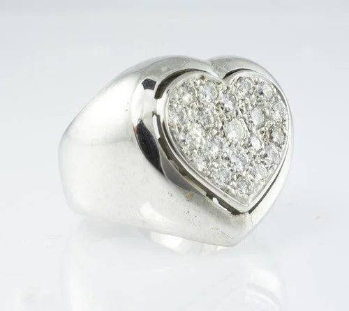 18Kt White Gold Heart Ladies' Ring