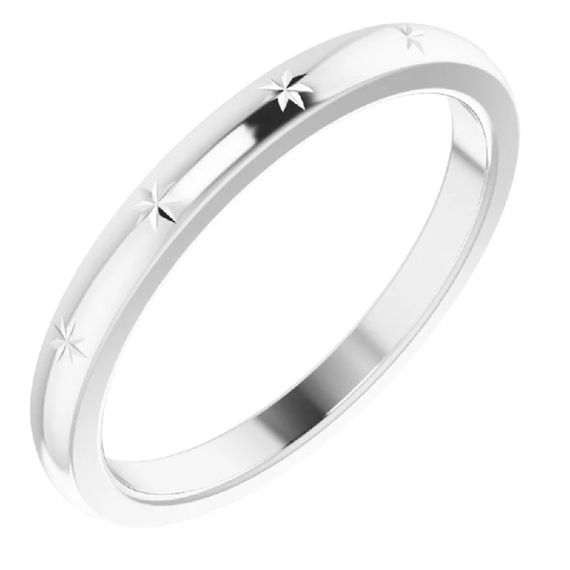 2.2mm Continuum Sterling Silver Starburst Standard Fit Band