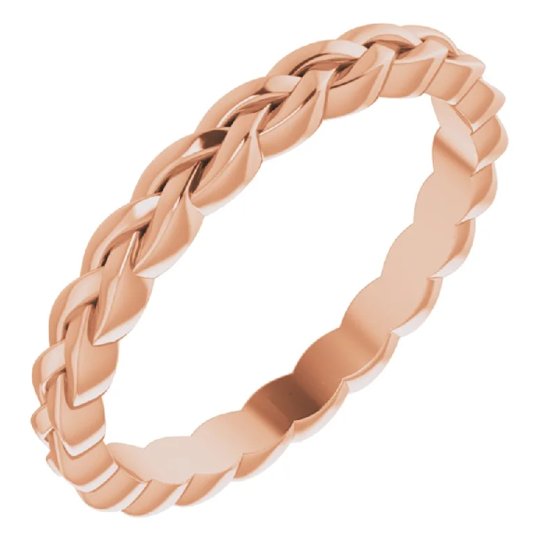 2mm 14K Rose Gold Woven Standard Fit Band