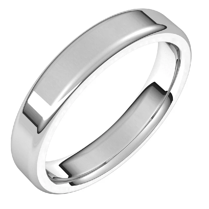 4mm Continuum Sterling Silver Round Edge Comfort Fit Flat Band