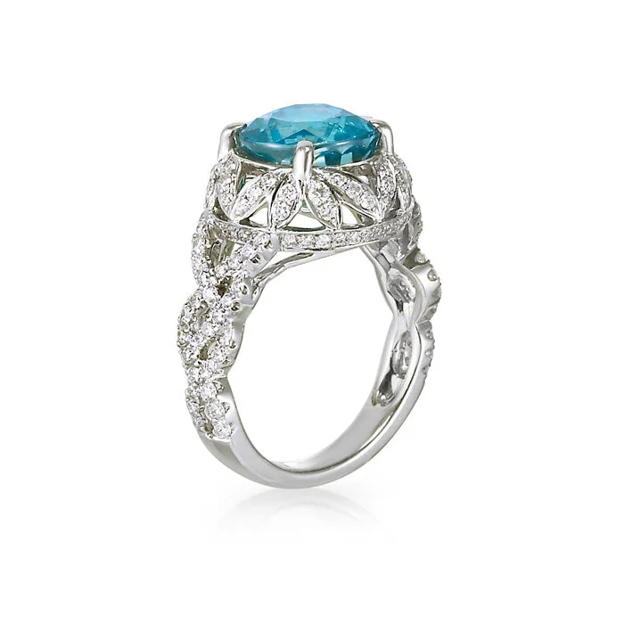 "Nephelai" Zircon & Diamond Ring