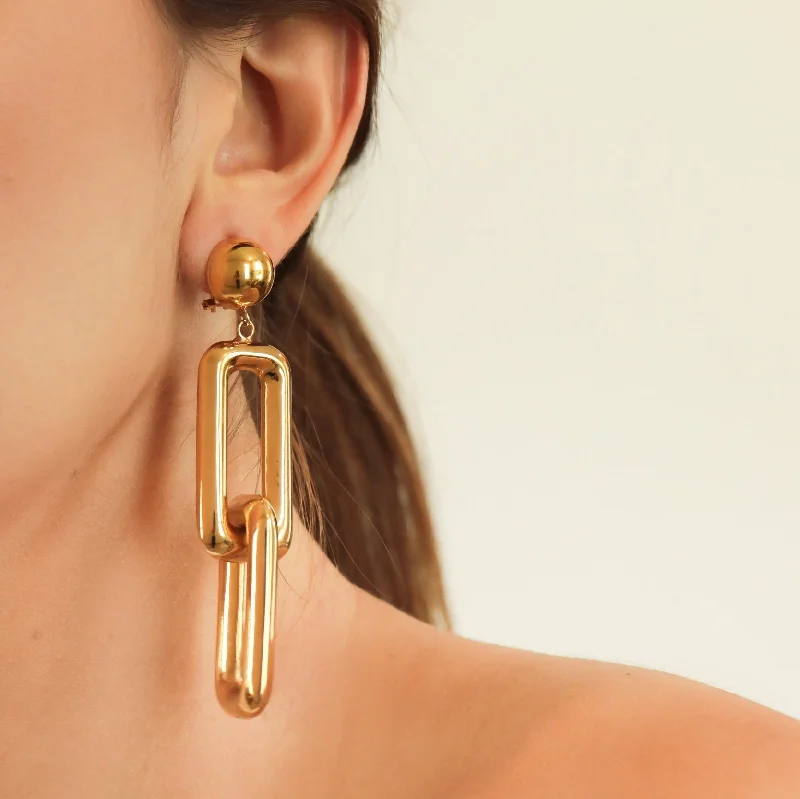 Bold Gold Link Earrings