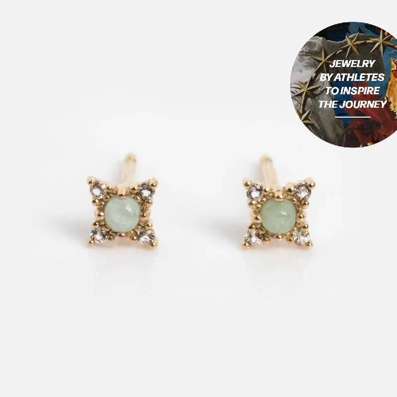 Courtney Frerichs x Local Eclectic Solid Gold Amazonite Starburst Studs