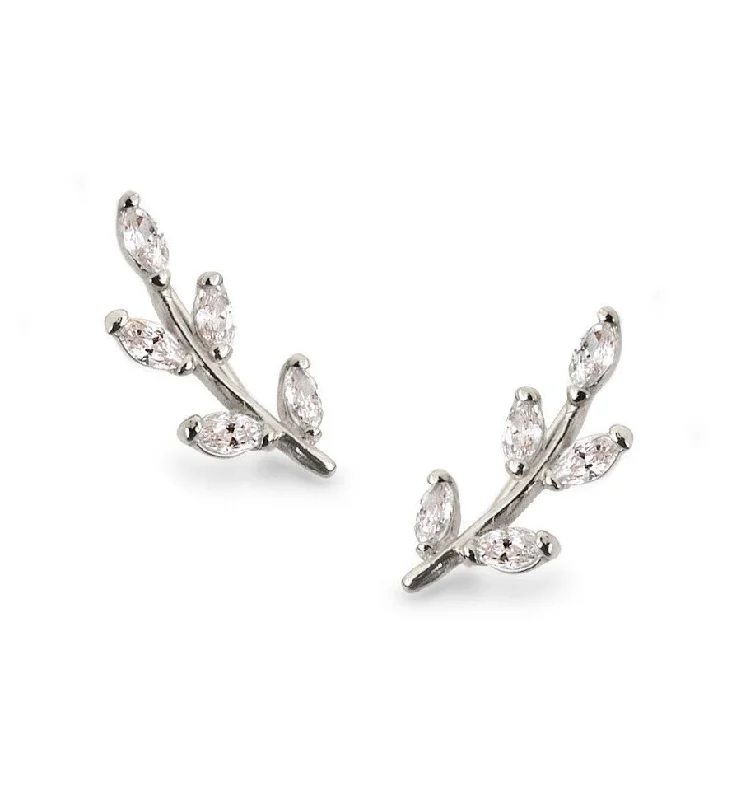 Crystal Leaf Ear Climbers