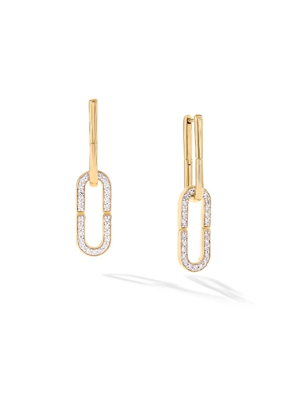 Diamond Hairpin Link Earrings