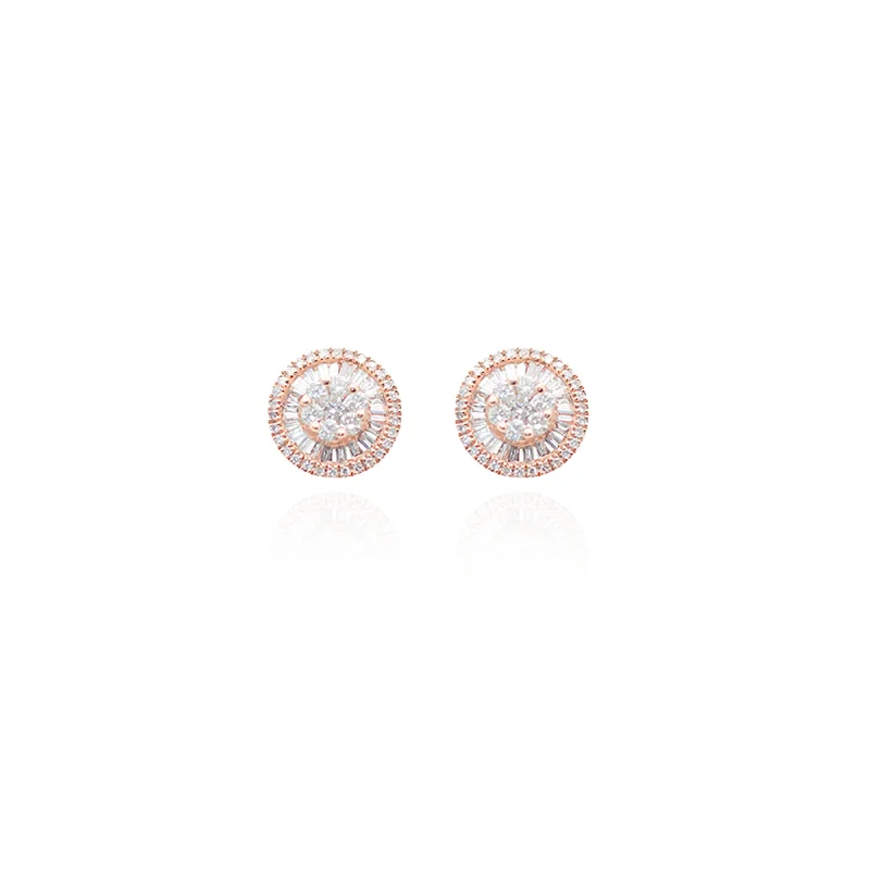 Diamond Halo Stud Earrings