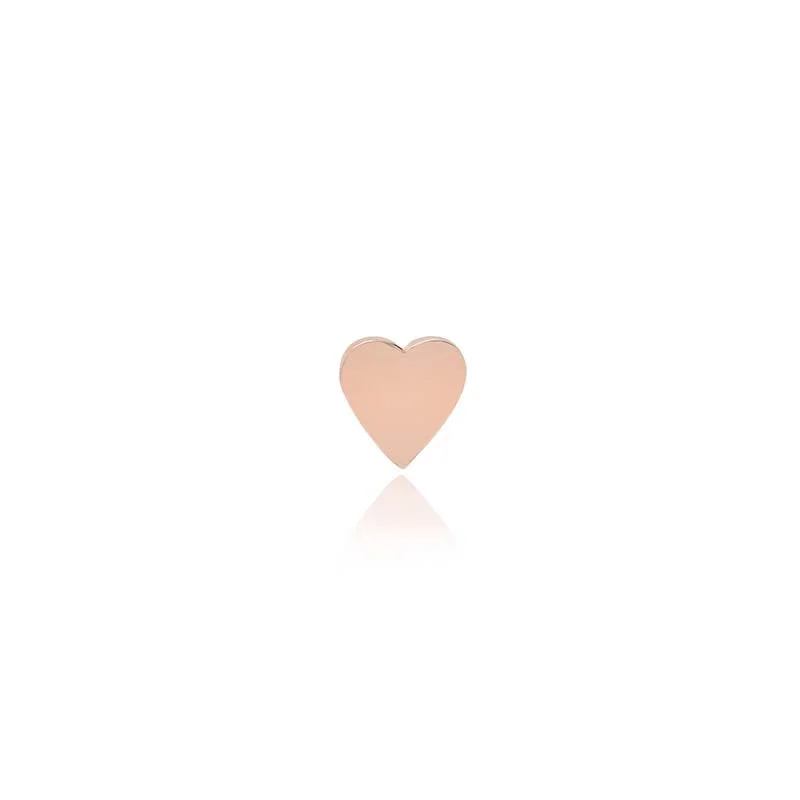 Gold Bangle Single Rose Gold Heart Stud