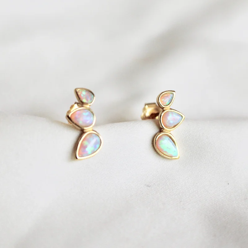 Laura opal stone stud earrings