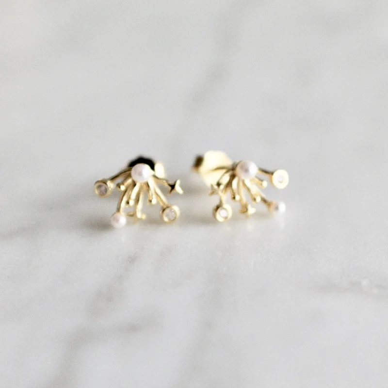 Pearl starburst stud earrings