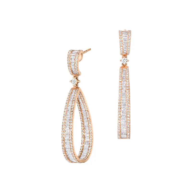 Pave Diamond Drop Earrings