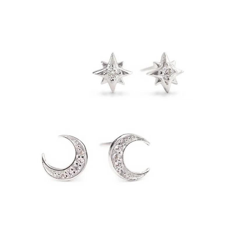 Pavé Moon Star Set