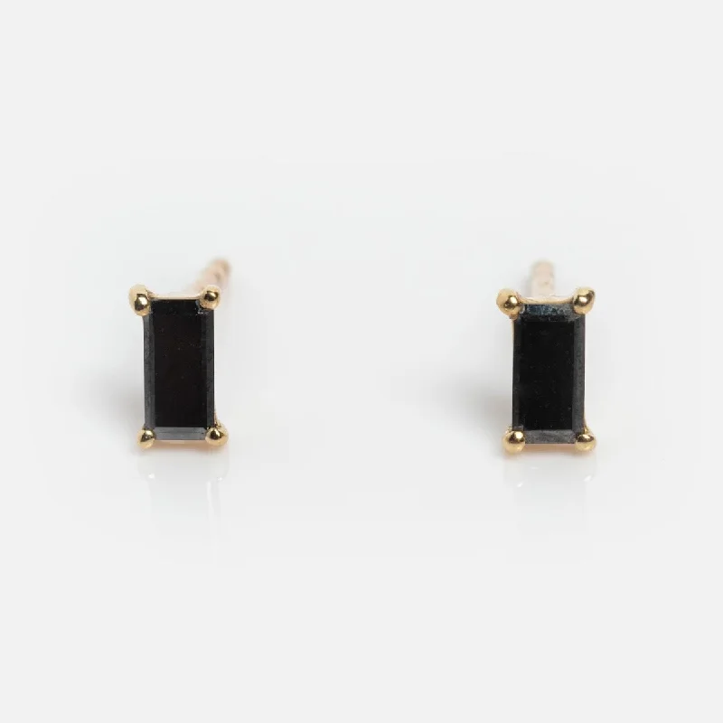 Solid Gold 2024 April Capsule Classic Black Diamond Baguette Studs