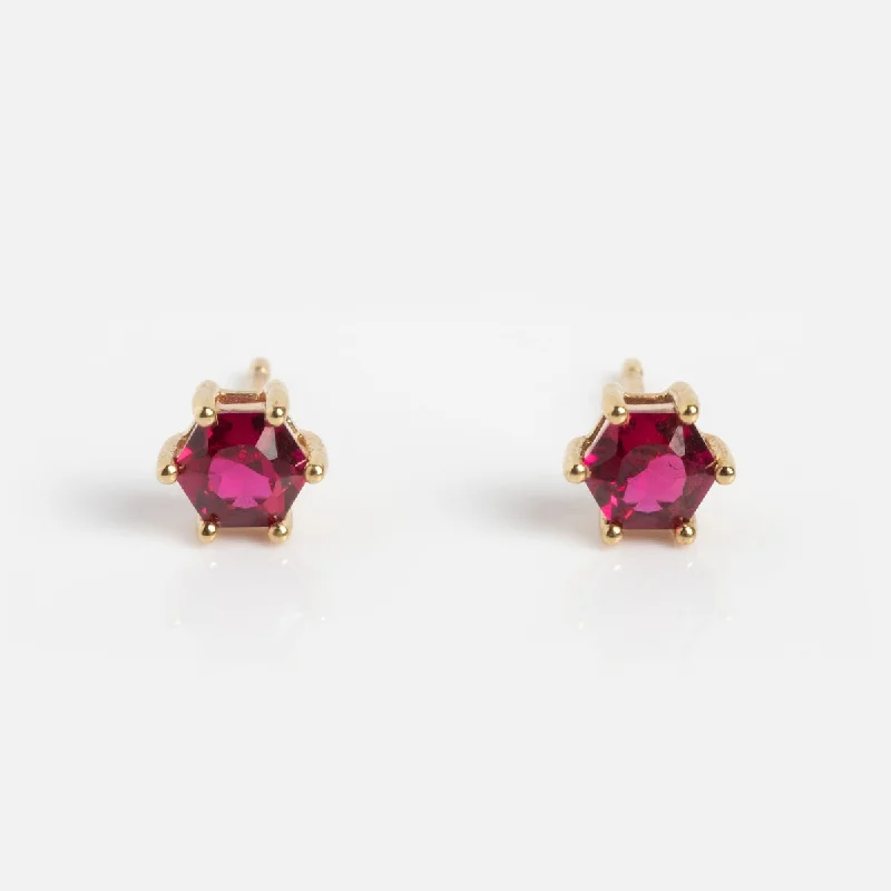 Solid Gold 2024 July Capsule Classic Ruby Studs