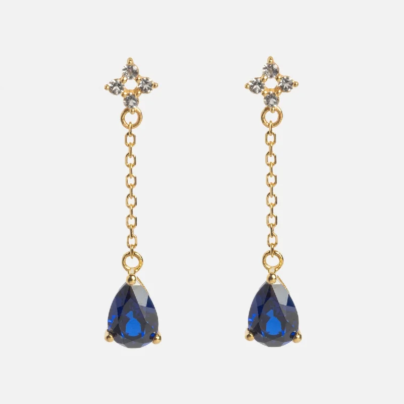 Solid Gold 2024 September Capsule Classic Sapphire Drop Earrings