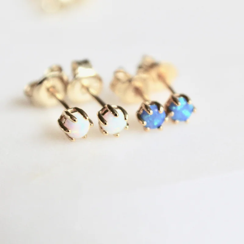 Tiny opal stones studs