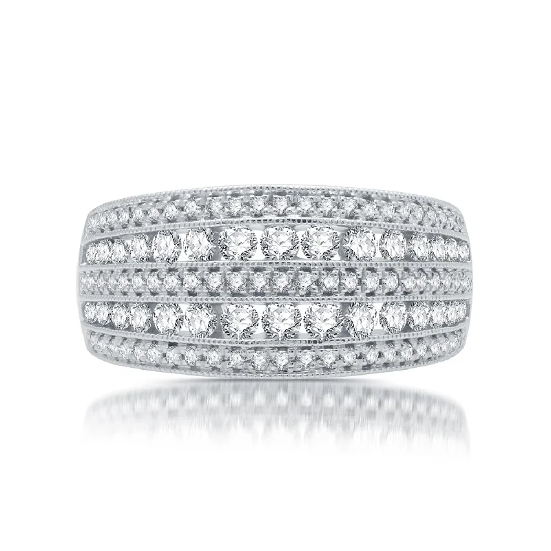 1 CTW Diamond Anniversary Ring in 10KT White Gold