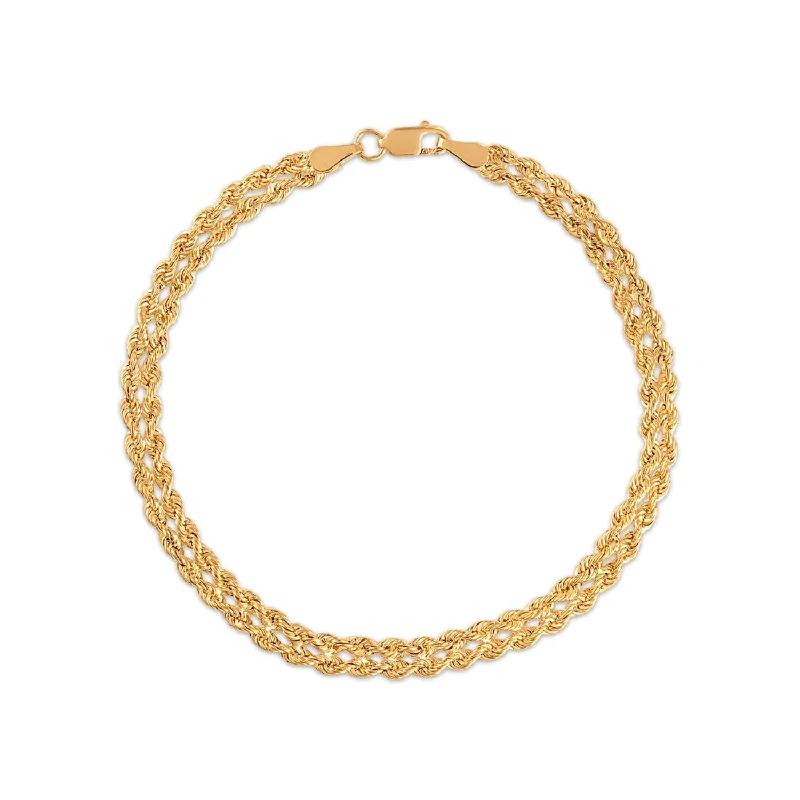 10KT Gold Double Strand Rope Bracelet