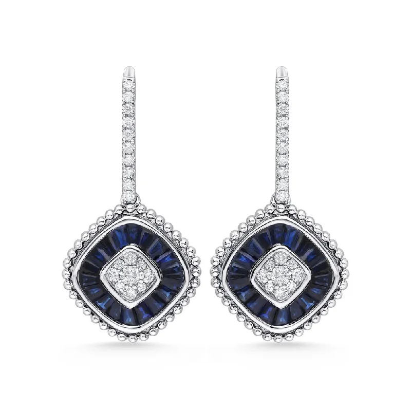 14K 0.40CT Diamond SAPPHIRE Earring