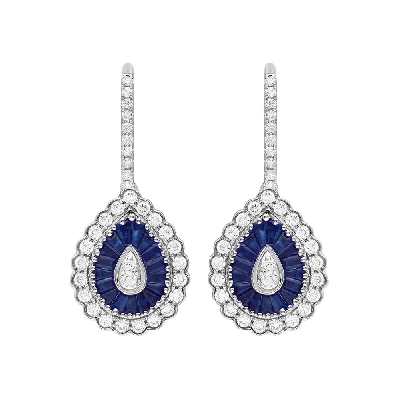 14K 0.97CT Diamond SAPPHIRE Earring