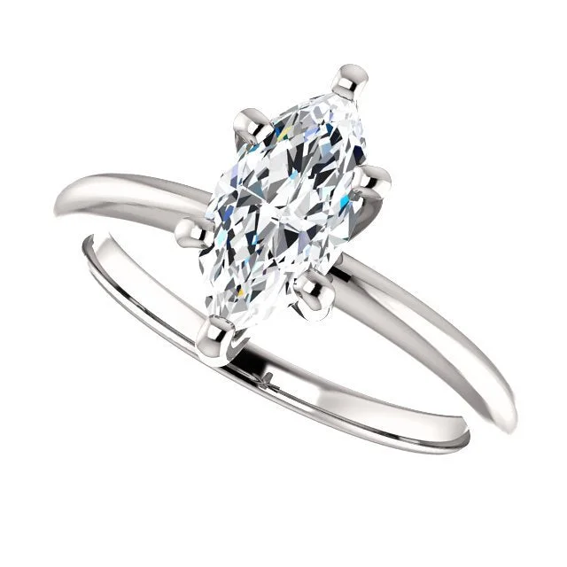 Tennis Necklace 14KT GOLD 1.00 CT MARQUISE DIAMOND SOLITAIRE RING